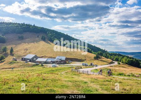 Vosges (Vogesen) Montagne, Agriturismo ferme Auberge du Haag a col du Haag, Vosges (Vogesen) Montagne in Alsazia (Elsass), Alto Reno (Oberelsass), Francia Foto Stock