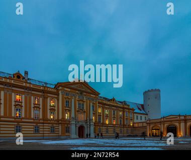 Melk, Abbazia di Melk, calendario dell'Avvento in finestre a Wachau, bassa Austria, Austria Foto Stock