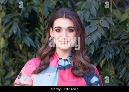 Roma, Italia. 10th Feb, 2023. L'attrice italiana Pilar Fogliati partecipa alla fotografia del film 'Romantiche' sulla terrazza del Cinema Barnerini di Roma (Foto di Matteo Nardone/Pacific Press/Sipa USA) Credit: Sipa USA/Alamy Live News Foto Stock