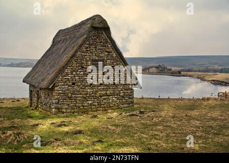 Grimwith High Laithe Appletreewick. Grimwith Reservoir vicino a Grassington, Yorkshire Dales National Park Foto Stock