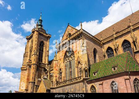 Colmar (Colmer, Kolmar), la collégiale Saint-Martin (chiesa di Saint-Martin) nel centro storico in Alsazia (Elsass), Alto Reno (Oberelsass), Francia Foto Stock