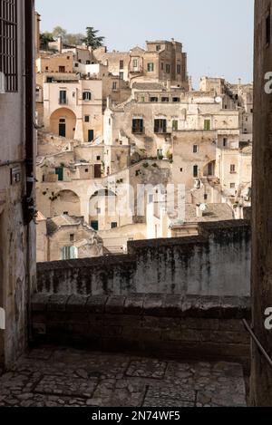 Vista dei Sassi di Matera storici in Italia Foto Stock