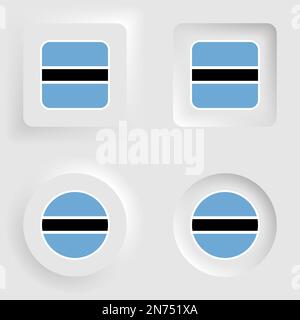 Set di etichette e grafici polmonorfici Botswana. Elemento di impatto per l'uso che si desidera fare di esso. Illustrazione Vettoriale
