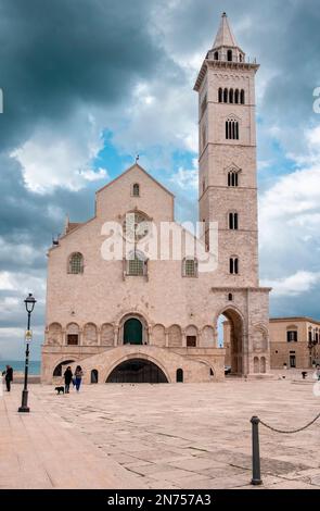 Dettagli della facciata della cattedrale di Trani, Italia Foto Stock