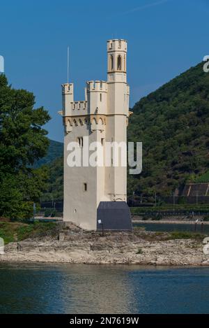 Germania, Renania-Palatinato, Contea di Magonza-Bingen, Bingen am Rhein, Bingen Mäuseturm Foto Stock