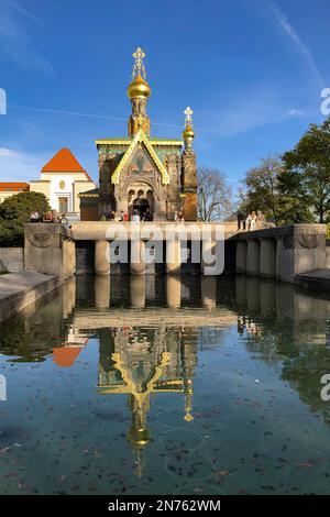 Germania, Assia, Contea di Darmstadt-Dieburg, Darmstadt, Mathildenhöhe, Cappella russa di San Maria Maddalena Foto Stock