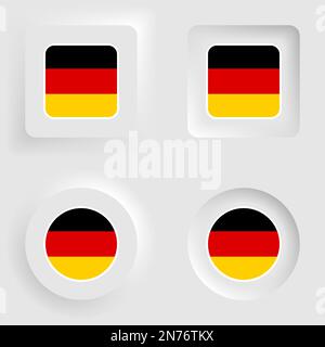 Germania neumorphic grafica ed etichetta Set. Elemento di impatto per l'uso che si desidera fare di esso. Illustrazione Vettoriale