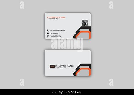 pro Business Card Layout biglietto da visita, biglietto da visita, biglietto da visita aziendale, business creativo in bianco e nero, business creativo in bianco e nero Illustrazione Vettoriale