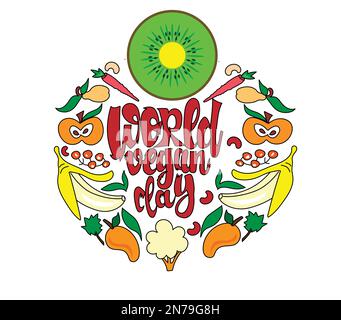 Giornata vegana mondiale. 1 novembre Illustrazione Vettoriale