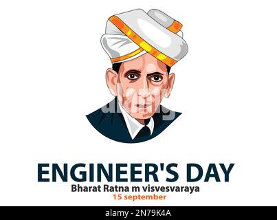 bharat ratna m visvesvaraya ingegneri poster giorno Illustrazione Vettoriale
