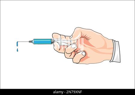 Vettore di iniezione con mano Illustrazione Vettoriale