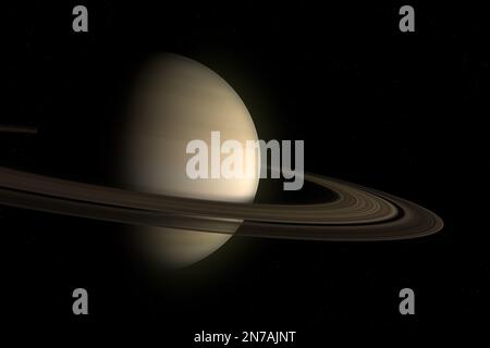 Fotografia digitale del pianeta Saturno. Foto Stock