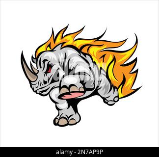 Illustrazione vettoriale logo mascotte Rhino Illustrazione Vettoriale