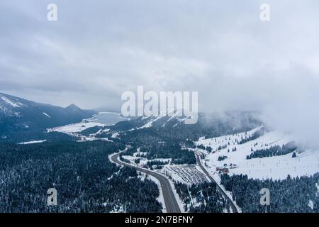 Snoqualmie Pass a dicembre Foto Stock