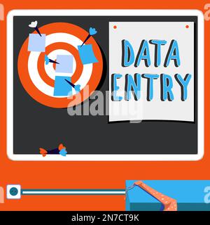 Testo della scrittura di immissione dei dati. Foto concettuale processo di inserimento dati o informazioni nel computer Foto Stock