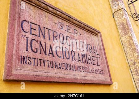 San Miguel de Allende Guanajuato Messico, Historico Centro storico zona Centro, Centro Culturale Ignacio Ramirez El Nigromante Instituto Nacional Foto Stock