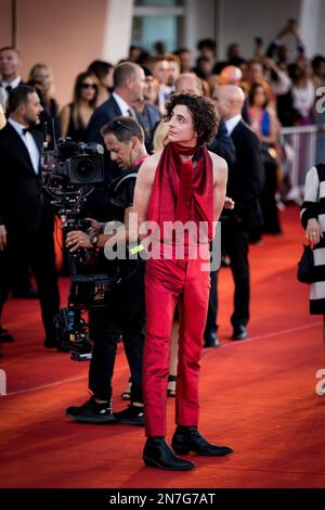 Il cast di 'ossa e tutto' sul tappeto rosso di Venezia 79, la Biennale di Venezia 2022, Venezia, Italia Foto Stock