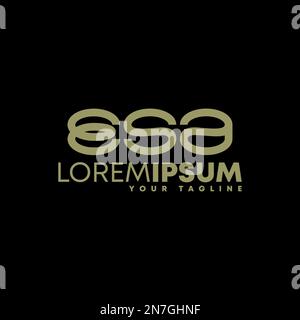 Lettera o parola ESA font in Circle block immagine grafica icona logo design astratto concetto vettore stock. utilizzato come simbolo relativo all'iniziale o al marchio Illustrazione Vettoriale