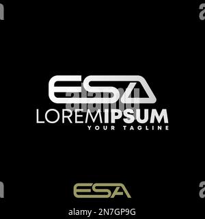 Lettera o parola ESA connesso in cerchio immagine grafica icona logo disegno astratto concetto vettore stock. utilizzato come simbolo relativo all'iniziale o al marchio Illustrazione Vettoriale