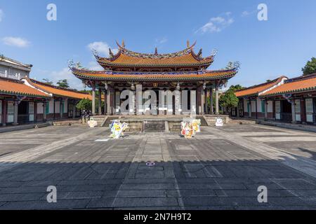 L'edificio principale del tempio Confucio a Taipei, Taiwan. Foto Stock