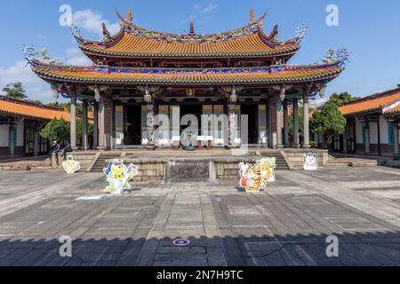 L'edificio principale del tempio Confucio a Taipei, Taiwan. Foto Stock