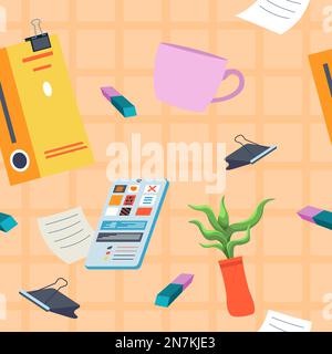 Forniture per ufficio e scuola, quaderni e cancellatore Illustrazione Vettoriale