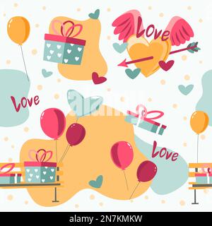 Saluto di San Valentino senza cuciture Illustrazione Vettoriale