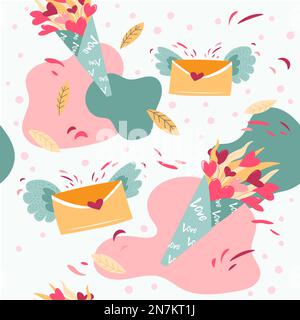 Festa di San Valentino, motivo bouquet Illustrazione Vettoriale