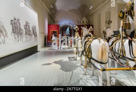 Royal Stables - Mostra "il Bucentauro e le carrozze reali" - Venaria reale, Torino, Piemonte, Italia settentrionale - Europa Foto Stock