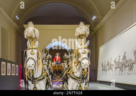 Royal Stables - Mostra "il Bucentauro e le carrozze reali" - Venaria reale, Torino, Piemonte, Italia settentrionale - Europa Foto Stock
