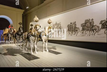 Royal Stables - Mostra "il Bucentauro e le carrozze reali" - Venaria reale, Torino, Piemonte, Italia settentrionale - Europa Foto Stock