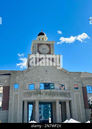 Un'immagine verticale dell'ingresso alla City of Sugar Land in Texas, Stati Uniti Foto Stock