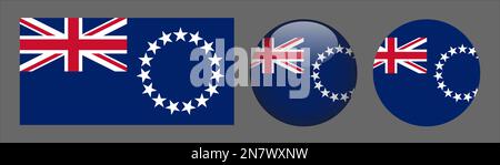 Collezione Cook Islands Flag Set Vector Illustrazione Vettoriale