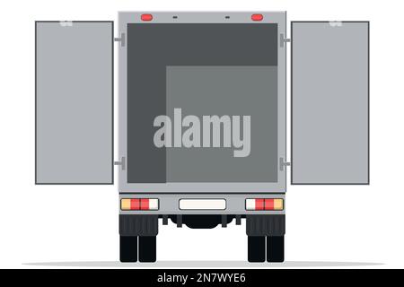 un servizio di consegna a camion aperto vuoto Illustrazione Vettoriale