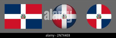 Repubblica Dominicana Bandiera Set collezione Vector Illustrazione Vettoriale