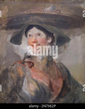 The Shrimp Girl del pittore inglese William Hogarth alla National Gallery, Londra, Regno Unito Foto Stock