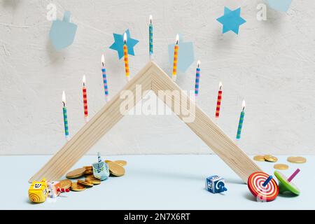 hanukkah celebrazione con candele Foto Stock