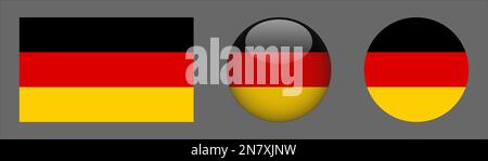 Germania Flag Set collezione Vector Illustrazione Vettoriale