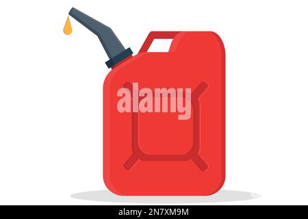 un contenitore rosso per benzina su sfondo bianco Illustrazione Vettoriale