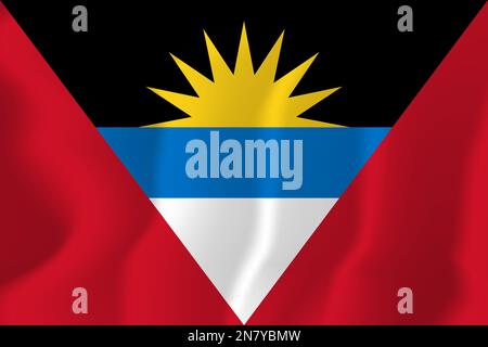 Antigua e Barbuda Waved Flag Illustration Vector Illustrazione Vettoriale