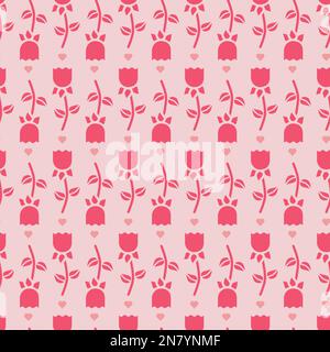 Rosa San Valentino Rose Vector ripetizione modello disegno Illustrazione Vettoriale