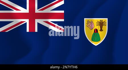 Turks e Caicos Waved Flag Illustration Vector Illustrazione Vettoriale