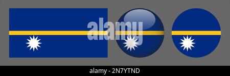 Nauru Flag Set Collection Vector Illustrazione Vettoriale