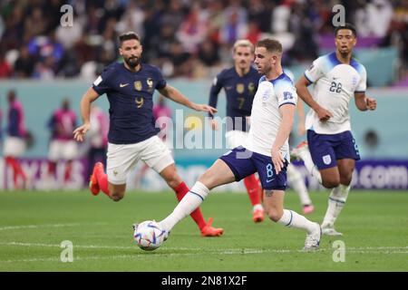 Al Khor, Qatar. 10th Nov 2022. Jordan Henderson of England in azione durante la Coppa del mondo FIFA Qatar 2022 Quarter finale partita tra Inghilterra e Francia al Bayt Stadium. Punteggio finale: Inghilterra 1:2 Francia. (Foto di Grzegorz Wajda/SOPA Images/Sipa USA) Credit: Sipa USA/Alamy Live News Foto Stock