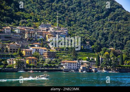 Veduta del paese di Torno Fagetto Laglio Quarzano sul Lago di Como, Lombardia, Italia Foto Stock
