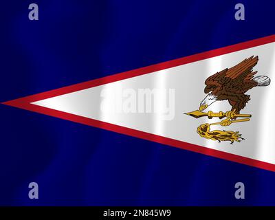 Samoa Americane Waved Flag Illustration Vector Illustrazione Vettoriale
