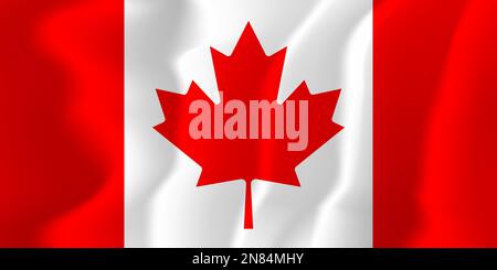 Vettore dell'illustrazione della bandiera ondulata del Canada Illustrazione Vettoriale