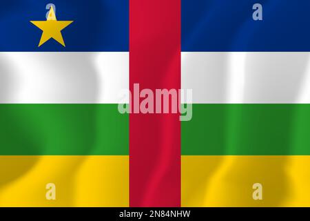 Repubblica Centrafricana Waved Flag Illustration Vector Illustrazione Vettoriale