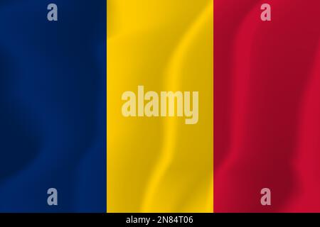 Vettore dell'illustrazione del flag ondulato Chad Illustrazione Vettoriale