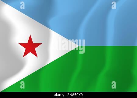 Vettore dell'illustrazione della bandiera ondulata di Gibuti Illustrazione Vettoriale